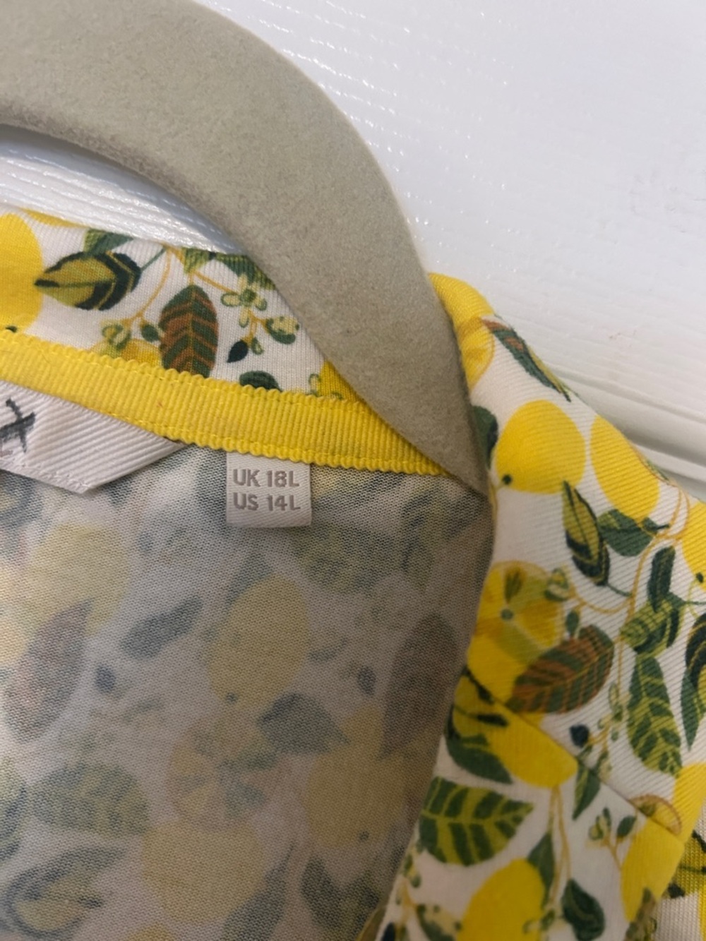 BODEN Lavinia Jersey Wrap Dress In Ivory Lemon Vine- 14L - Picture 7 of 9